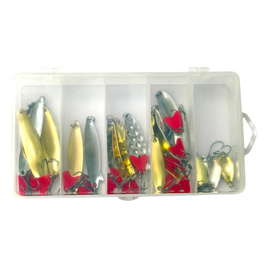 20PCS Metal Fishing Spoon Lures Hard Baits Saltwater and freshwater Fishing Lures Spinner Baits