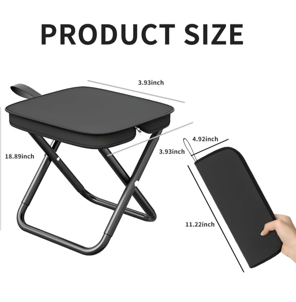 Folding stool Ultra-Compact Portable Folding Stool | Heavy-Duty Pocket Chair for Fishing &amp; Camping