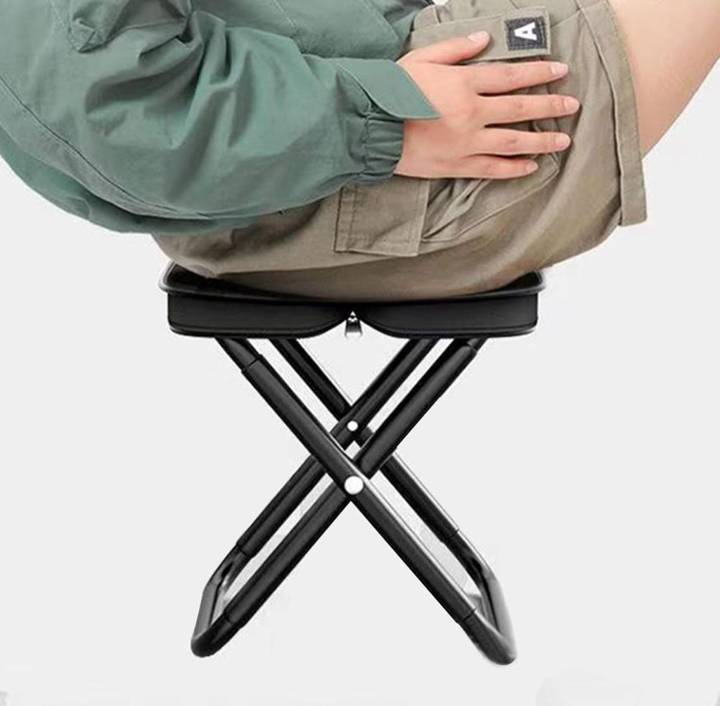 Folding stool Ultra-Compact Portable Folding Stool | Heavy-Duty Pocket Chair for Fishing &amp; Camping