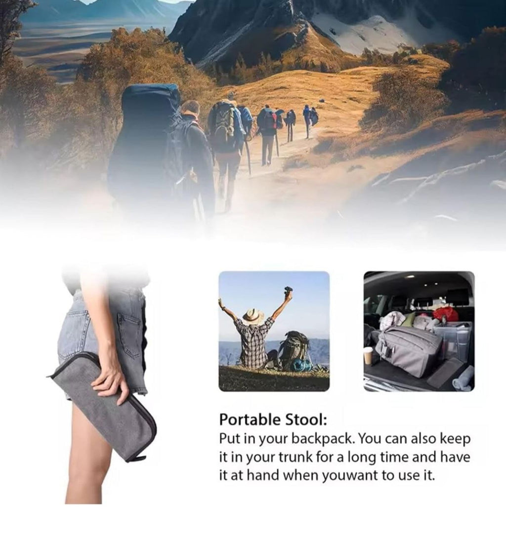 Folding stool Ultra-Compact Portable Folding Stool | Heavy-Duty Pocket Chair for Fishing &amp; Camping