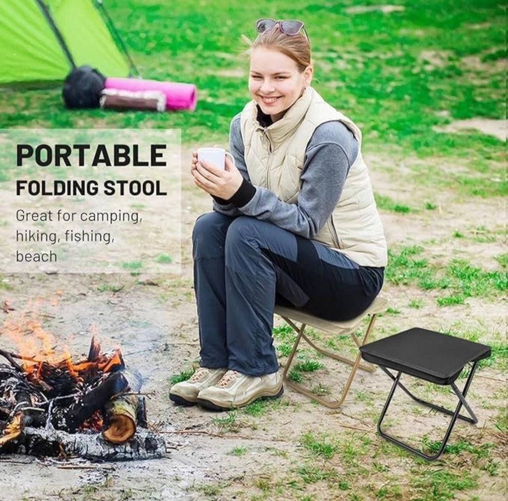 Folding stool Ultra-Compact Portable Folding Stool | Heavy-Duty Pocket Chair for Fishing &amp; Camping