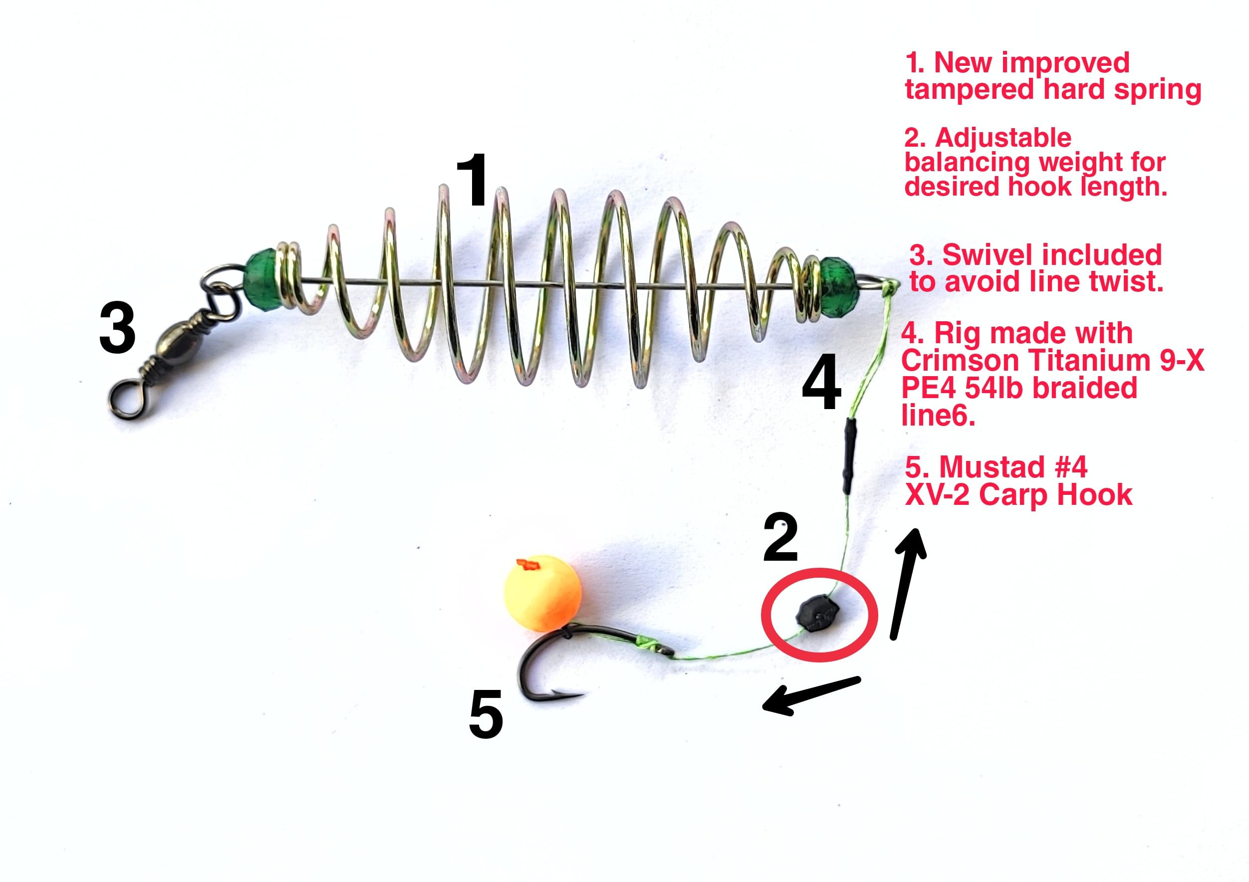 Fishmen Fishing Feeder for Carp Fishing Including popup Rig Made with Mustad XV-2 Carp Hook (#6, Orange)