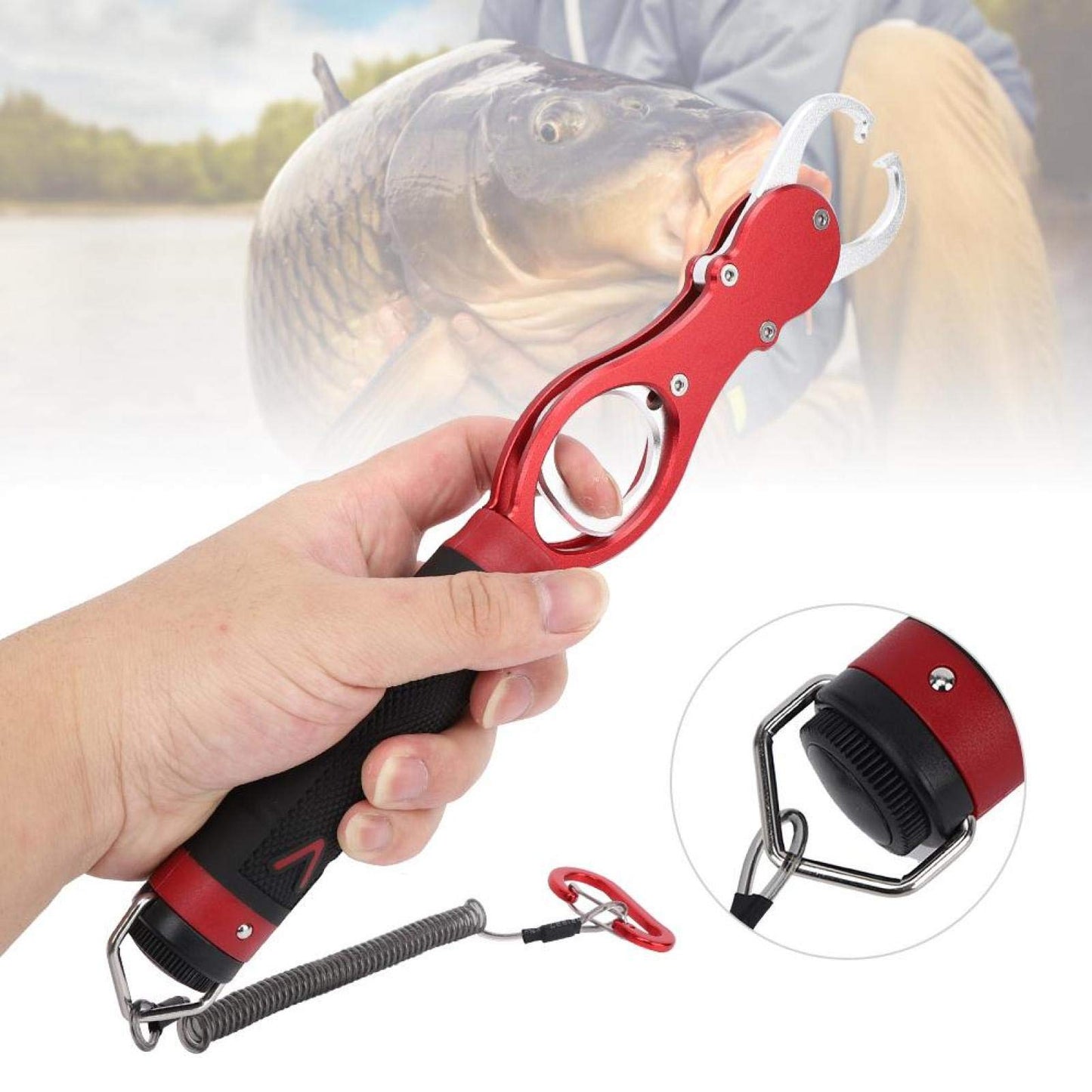 Professional Fishing Lip Gripper with Integrated Weight Scale (18kg capacity)