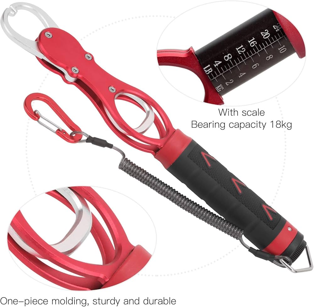Professional Fishing Lip Gripper with Integrated Weight Scale (18kg capacity)